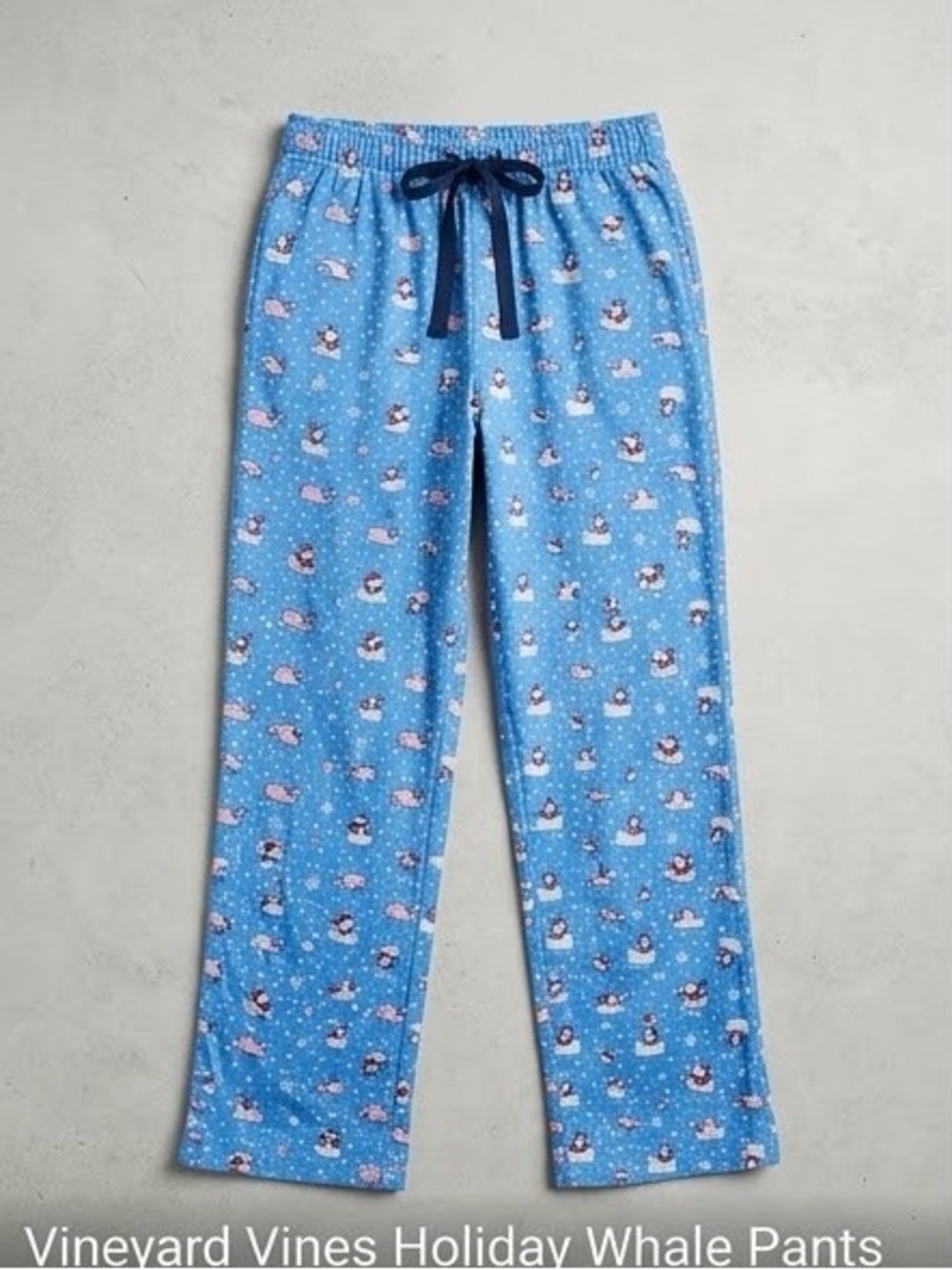 Vineyard Vines women’s blue whale holiday pants size s